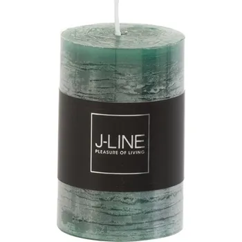 Svíčka J-Line by Jolipa Tmavé zelená válcová svíčka - 5*5*8 cm/ 18h