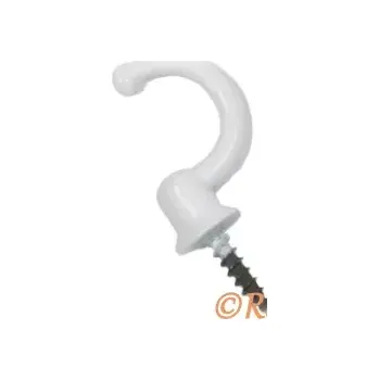 Nábytkové kování H1m Háček bílý s vrutem