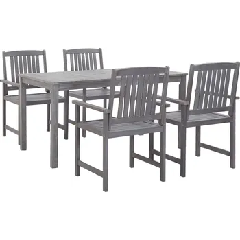 Zahradní nábytek vidaXL 5dílný zahradní jídelní set šedý masivní akáciové dřevo