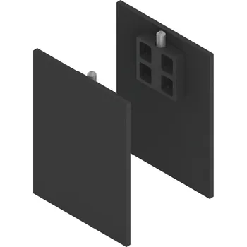 Dveřní kování Sada krytek pro kryt dřevo/sklo s distančním profilem černé matné