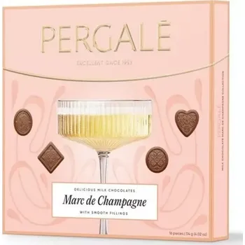 Bonboniéra Bonboniéra PERGALĒ 114 g Marc de Champagne (pralinky s náplní se šampaňským destilátem / 16 pralinek)
