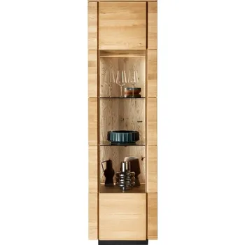 Knihovna Vitrína I z dubového masivu KARIS dub divoký 100% masiv