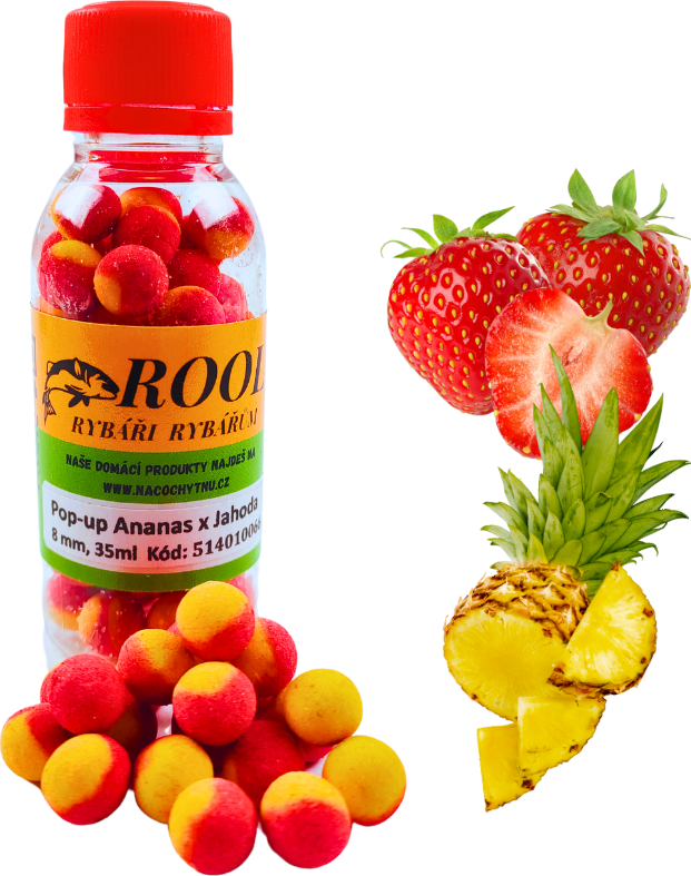 ROOL Jahoda x Ananas dvojité Pop-Up 8mm plovoucí boilies