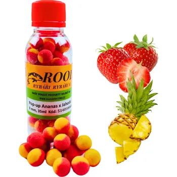 Boilies ROOL - Jahoda x Ananas dvojité Pop-Up - 8mm - Jahoda/Ananas