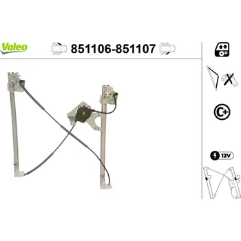 Stahovačka okna Zvedací zařízení oken VALEO 851106