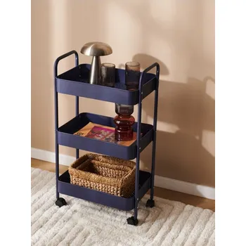 Obývací pokoj Sinsay - Tříúrovňový regál na kolečkách - námořnická modrá - 069AH-59X - 069AH-59X-ONE-1