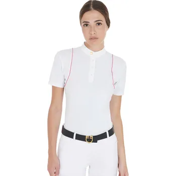 Dámské tričko EQUESTRO Triko závodní Polo Equestro, dámské, white/fuchsia L