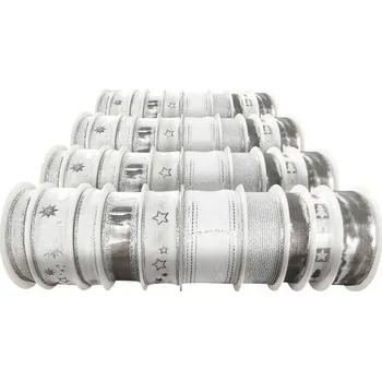 Stuha Stuha vánoční - mix bílostříbrná