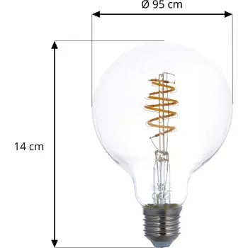 Lampička LUUMR Smart LED E27 G95 4,9 W čirá ZigBee Hue jasný
