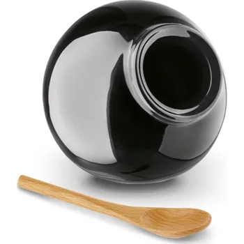 Dóza na potraviny slánka 11x10cm+dř.lžička, 0,3l,černá, KönigHOFFER, DB, keramika - Rychlá expedice, doprava zdarma od 999,-
