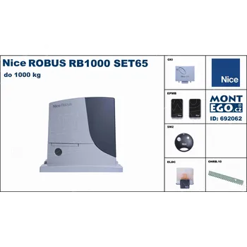 Pohon brány Came Nice RB1000 SET65 sada pohonu posuvné brány Nice Robus 1000 s hřebeny do 6.50 m, kompletní set