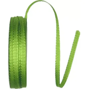 Stuha Stuha rypsová ELEGANCE APPLE GREEN hráškově zelená 6mm x 6m (3,50 Kč/m) (Stuha rypsová, tenká, hráškově zelená, lesklá, oboustranná)