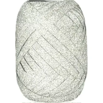 Stuha Stuha vázací GLAMOUR SILVER glitrová stříbrná 5mm x 10m (Stuha vázací, glitrová stříbrná, polypropylénová)
