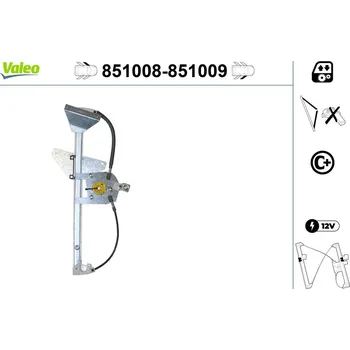 Stahovačka okna Zvedací zařízení oken VALEO 851008
