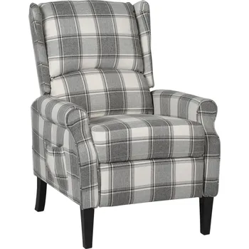 Křeslo vidaXL Polohovací křeslo bílé a šedé textil