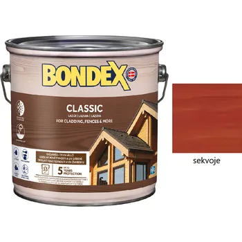 Lak na dřevo BONDEX CLASSIC tenkovrstvá syntetická lazura na dřevo exteriér 0.75 l Sekvoje