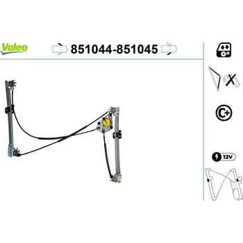 Stahovačka okna Zvedací zařízení oken VALEO 851044