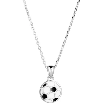 Náhrdelník Evolution Group s.r.o. Stříbrný náhrdelník s přívěskem fotbalový míč 62034