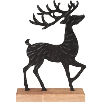 Vánoce ANDEL vánoce 2025 Dekorace jelen kovový na postavení 18 x 26 x 5 cm