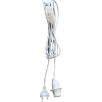 Příslušenství pro svítidlo Bílá šňůra / kabel na lampu s vypínačem ON/ OFF - 4m / E14