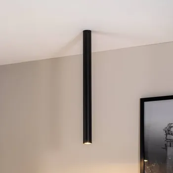 Bodové svítidlo EMIBIG LIGHTING Stropní bodové světlo Tecno 1XXL, ocel, GU10, výška 80 cm, černá černý 1 x 8 W - Doprava zdarma