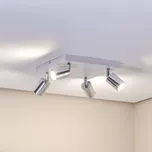 HELam Stropní svítidlo Tune II, bílá/chrom, kov, 4 světla, čtverec bílá, chrom 4 x 4,8 W LED - Doprava zdarma