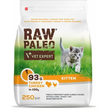 Krmivo pro kočku RAW PALEO Kitten - suché krmivo s krůtím a kuřecím masem pro koťata Balení.: 250 g
