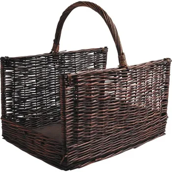 Koše na dřevo z mořeného proutí-sada 2ks