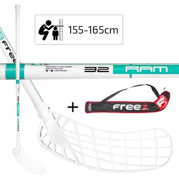Florbalová hůl startovací set florbalky a vaku FREEZ RAM bílá-mint 32 MB - 85cm (výška hráče 155 - 165cm) pravá