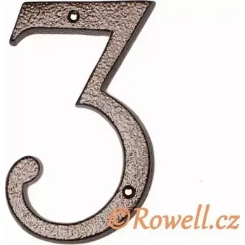 Domovní cedule C4 Číslo 145mm kom.měď '3'