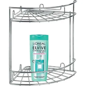 Mýdlenka Koupelnová polička rohová dvoupatrová - drátěná pochromovaná - 180x180x450 mm - ARTEX 271038