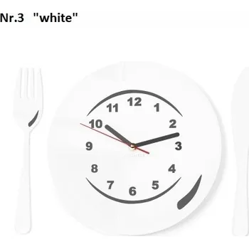 Hodiny Dekorační kuchyňské hodiny talíř Bílá