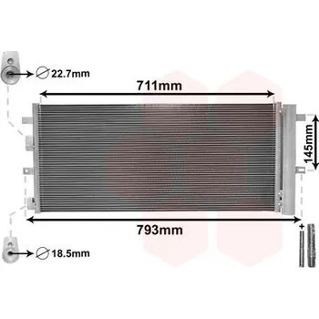 Výparník klimatizace Kondenzátor, klimatizace VAN WEZEL 18015701