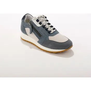 Dámské tenisky Kožené šněrovací tenisky se zipem a barevnými vsadkami modrá 37