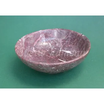 Přírodní kámen MISKA červený onyx, průměr 12,5 cm, výška 3,5 cm