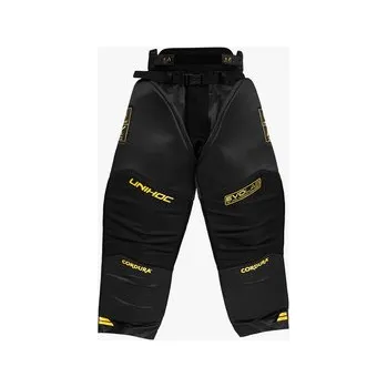 Florbalový dres Unihoc Goalie pants ALPHA EVOLAB black/gold Brankářské kalhoty L, černá / zlatá