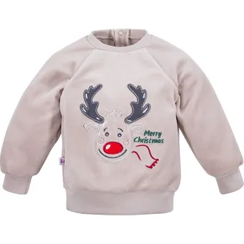 Dívčí mikina Eevi Dětská velurová mikina Hi Reindeer béžová - 98