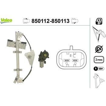 Stahovačka okna Zvedací zařízení oken VALEO 850112