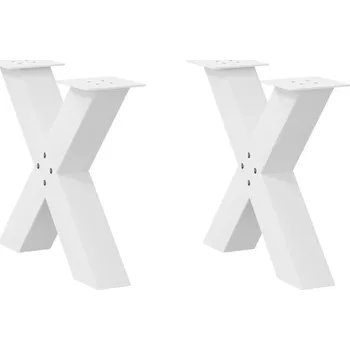 Konferenční stolek vidaXL Nohy konferenčního stolku ve tvaru X, 2 ks, bílé, 60 x (42-43) cm, ocel
