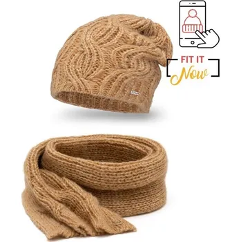 Čepice Pamami Dámský set čepice a šály Gorp camel One size