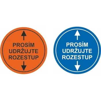Traiva s.r.o. Podlahové značení - Prosím udržujte rozestup, kruh Verze: ∅ 280 mm - modrá, doručení do 2-3 dnů - Kód: 17357