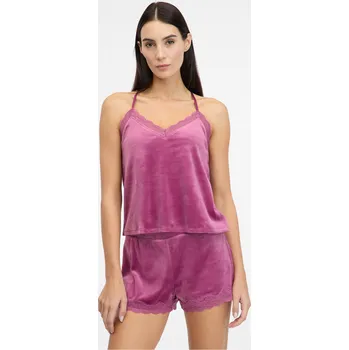 Dámské tričko Růžový dámský semišový pyžamový top ORSAY - Dámské Orsay růžová 3088902