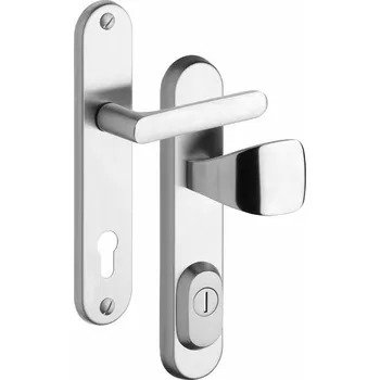 Dveřní kování ROSTEX Bezpečnostní kování BK R1/O EXCLUSIVE (BT 3) Provedení: Knoflík PZ (klika/knoflík pro FAB), Rozteč: 72 mm, Povrch: Nerez chrom (0100)