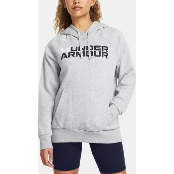 Dámská mikina Under Armour Dámská mikina Rival Fleece Wordmark Hoodie - Dámské Under Armour šedá 2992139