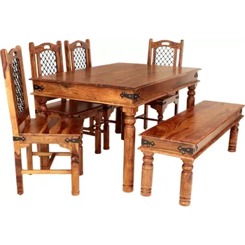 Jídelní stůl Jídlení stůl a židle pro 6 osob masiv z palisadnru