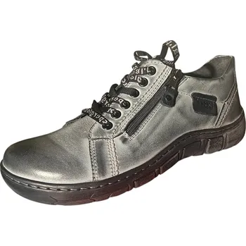 Dámské tenisky Kacper 2-1286 dámské kožené tenisky šíře H stíraná šedá Barva: Šedá, Velikost: 40