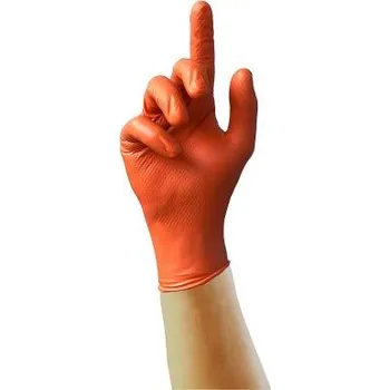 Pracovní rukavice Jednorázové rukavice 100, Oranžová 7, Malé Bez prášku