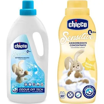 Prací gel CHICCO Prostředek prací dětský Sensitive 1,5 l + Aviváž konc. Jemný dotyk 750 ml
