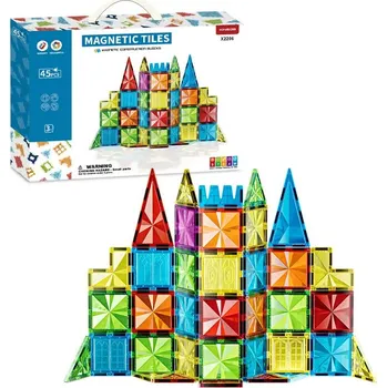 ostatní stavebnice Magnetická stavebnice Magnetic Tiles – Diamond 45 dílů