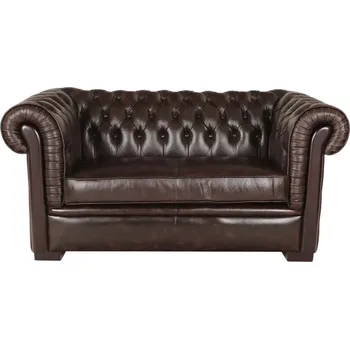 Sedací souprava Kožená sedačka Chesterfield dvoumístná
